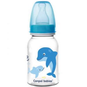 Canpol babies láhev s potiskem Love  Sea modrá 120 ml