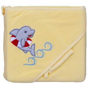Scarlett Froté ručník delfín s kapucí žlutý