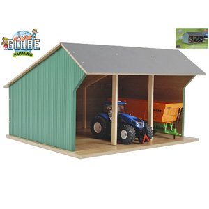 Kids Globe Dřevěná stodola pro 3 zemědělské stroje 1:32
