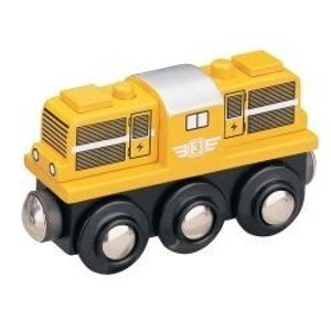 Vláček dřevěné vláčkodráhy Maxim Dieselová lokomotiva -žlutá