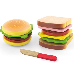 Lamps Dřevěný hamburger a sendvič
