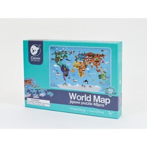 Teddies Mapa Světa 38x57 cm 48 dílků