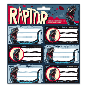 Jmenovky na sešity Raptor 18ks