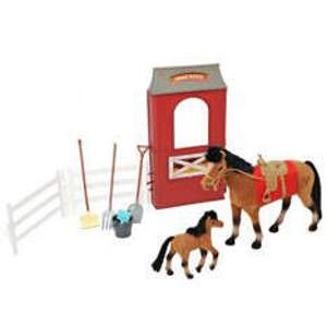 Mac Toys Kůňa se stájí a příslušenstvím 20 cm 10 cm
