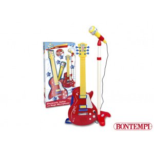 Bontempi Rocková kytara se stojanovým mikrofonem 22,5 x 22,5 x 112 cm
