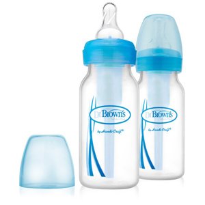 Kojenecká lahev skleněná 120 ml Options+ 2ks modré