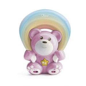 Chicco medvídek s projektorem duhy a melodií růžový