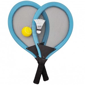 WOOPIE Velké badmintonové tenisové rakety pro děti + míčky modré