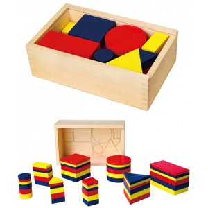 Dřevěné logické kostky Geometrické figurky Viga Toys