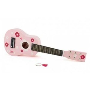 Dětské hudební nástroje - Kytara růžová s květy