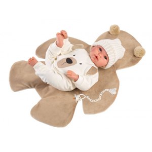 Llorens NEW BORN - realistická panenka miminko se zvuky a měkkým látkovým tělem - 36 cm