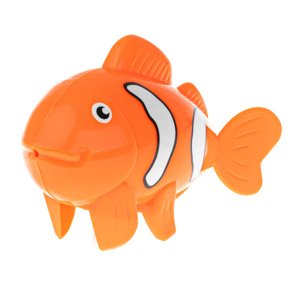 FunPlay 6946 Plovoucí ryba do koupele natahovací 12 x 7,oranžová 5 cm