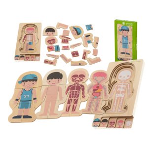 Dřevěné vrstvené puzzle montessori body building boy