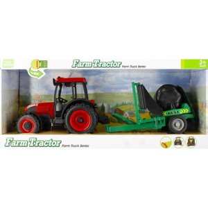 Traktor se zemědělským strojem s osvětlením