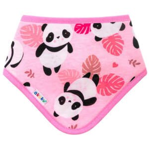 Bryndák na suchý zip růžový Panda