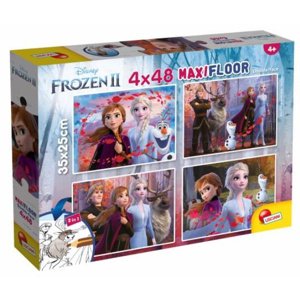 Oboustranné puzzle Supermaxi 4x48 ks 35 x 25 cm Frozen