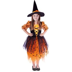 Rappa oranžová čarodějnice/Halloween s kloboukem