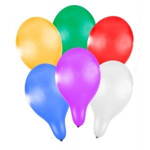 Metalický barevný nafukovací balónek v sáčku délka 27 cm