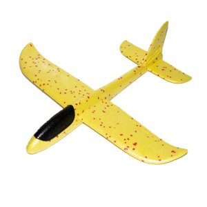 KIK Plachtařské letadlo z polystyrenu 8LED 48x47cm žlutá
