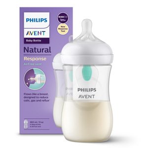 Philips Avent Láhev Natural Philips Avent Response transparentní s ventilem AirFree 260 ml