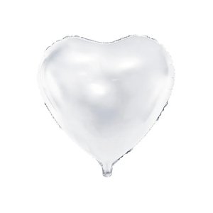 Balón foliový 45 cm Srdce bílé