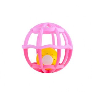 Baby Mix Interaktivní svítící a hrající chrastítko Balónek růžové Plast 9,5 cm