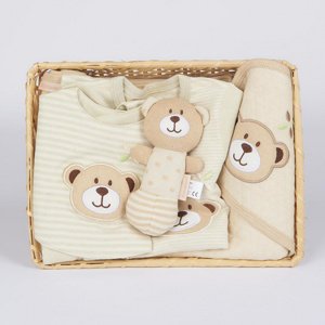 New Baby 4-dílný kojenecký dárkový set z BIO bavlny béžová