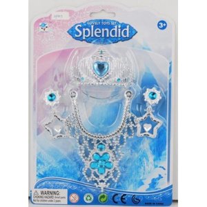 Sada ledových princezen náhrdelník + diadémový blistr
