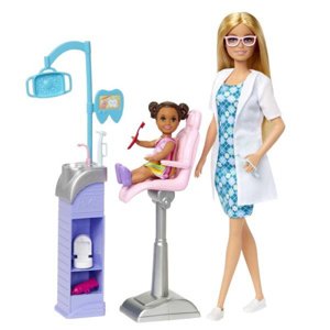 Panenka Barbie Zubař + malá panenka MATTEL