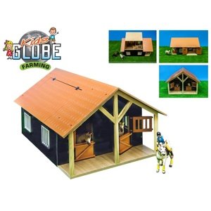 Kids Globe Dřevěná stodola se stájemi pro koně 610167 1:24
