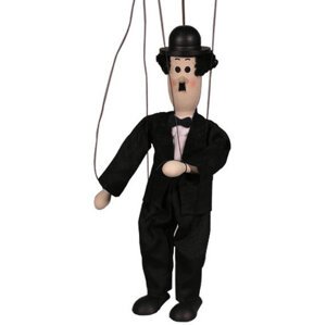 Mašek umělecká výroba Loutka dřevěná Chaplin 20 cm