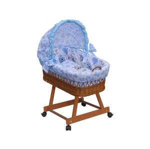 Proutěný košík na miminko s boudičkou Scarlett Kulíšek - modrá