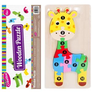 CreativeToys dřevěné puzzle žirafa 30cm