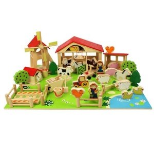 Bigjigs Toys - Velká dřevěná farma
