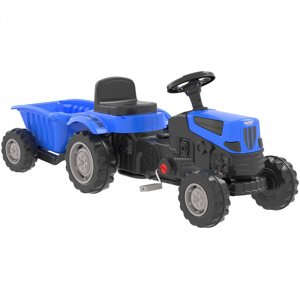 Šlapací traktor Farmer GoTrac MAXI PLUS s modrými tichými koly + přívěs