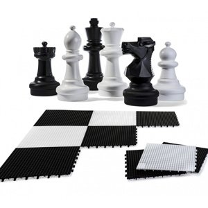 Velká sada zahradních šachů včetně šachovnice 64 cm