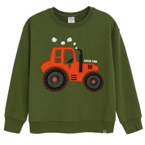 Mikina s traktorem- zelená - 104 GREEN