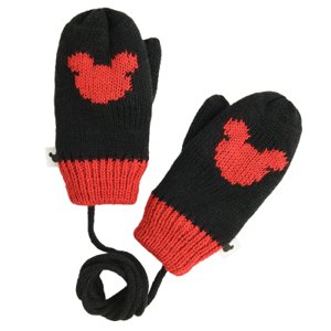 Palcové rukavice Mickey Mouse- černé - 56_68 BLACK
