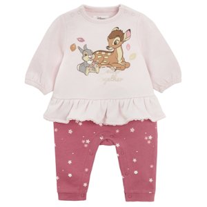 Novorozenecký overal Bambi- růžový - 56 LILAC