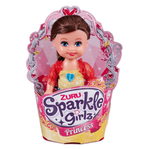 Princezna Sparkle Girlz malá v kornoutku - růžové šaty-blond vlasy