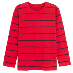 Pruhované tričko s dlouhým rukávem -červené - 92 STRIPES