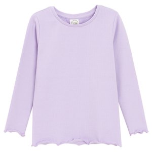 Žebrované tričko s dlouhým rukávem -fialové - 116 VIOLET