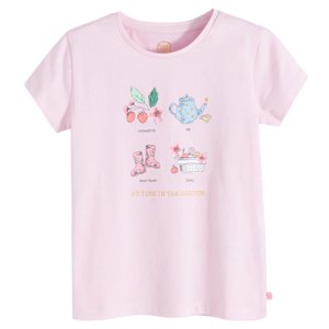 Tričko s krátkým rukávem s potiskem -růžové - 98 PINK