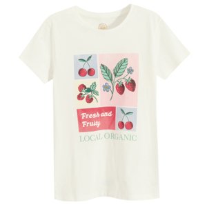 Tričko s krátkým rukávem s ovocem -bílé - 140 WHITE