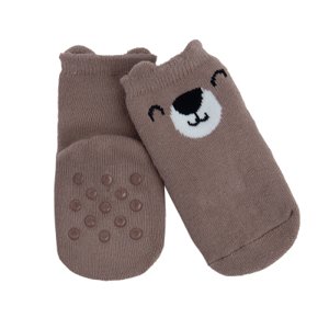 Ponožky s protiskluzovou podrážkou -béžové - 13_15 BEIGE