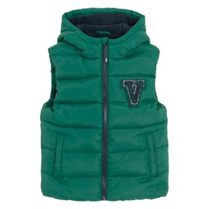Prošívaná vesta s kapucí -zelená - 104 GREEN