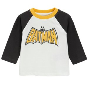 Tričko s dlouhým rukávem Batman -krémové - 62 CREAMY