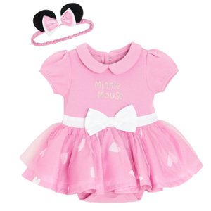 Set body s tylovou sukní a čelenkou Minnie Mouse -růžové - 80 PINK