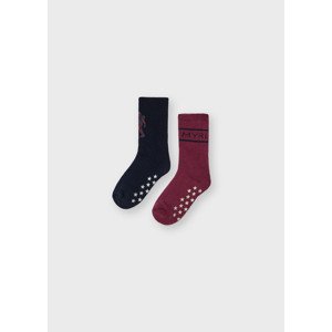 2 pack froté ponožek s protiskluzem KOSMONAUT černo-vínové Mayoral velikost: 8 (EU 32-32)