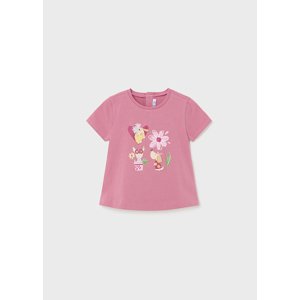 Tričko s krátkým rukávem KVĚTINKA středně růžové BABY Mayoral velikost: 80 (12 měsíců)